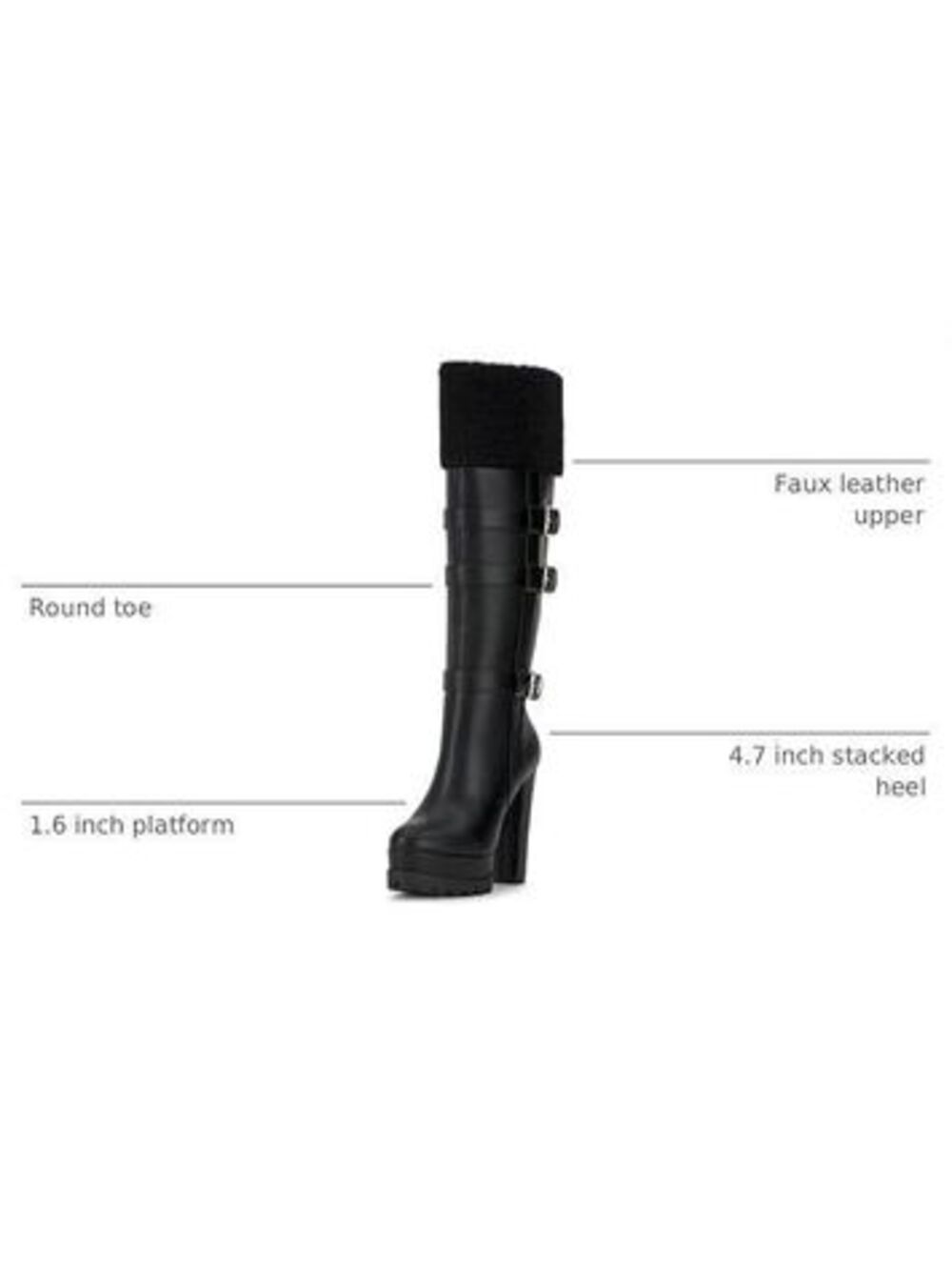 Jessica Simpson Imerald Shearling Cuff Knee Boot, Black, 8 ($209)